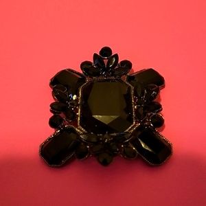 Unique black vintage brooch